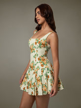 Floral Sleeveless Mini Pleated Dress OutfitFlow